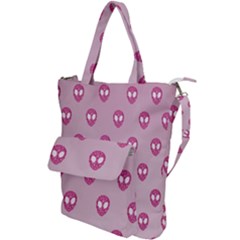 Alien Pattern Pink Shoulder Tote Bag by Ket1n9