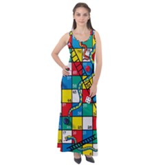 Snakes And Ladders Sleeveless Velour Maxi Dress by Ket1n9