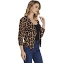 Tiger Skin Art Pattern Women s Casual 3/4 Sleeve Spring Jacket View3