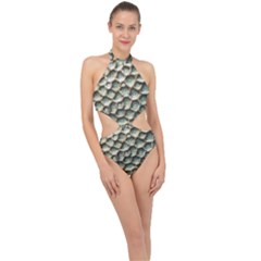 Ocean Pattern Halter Side Cut Swimsuit by Ket1n9
