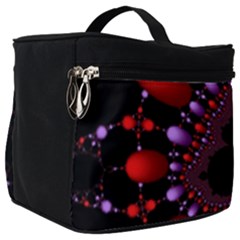 Fractal Red Violet Symmetric Spheres On Black Make Up Travel Bag (big) by Ket1n9