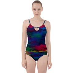 Watercolour Color Background Cut Out Top Tankini Set by Ket1n9