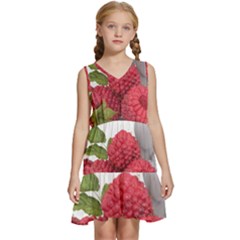 Fruit Healthy Vitamin Vegan Kids  Sleeveless Tiered Mini Dress by Ket1n9