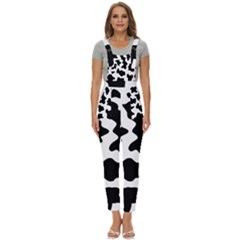 Animal Print Black And White Black Women s Pinafore Overalls Jumpsuit by Ket1n9