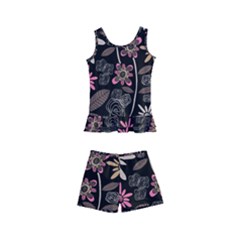 Flower Art Pattern Kids  Boyleg Swimsuit by Ket1n9