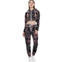 Flower Art Pattern Cropped Zip Up Lounge Set View1