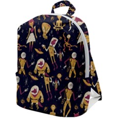 Alien Surface Pattern Zip Up Backpack by Ket1n9