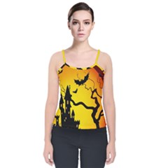 Halloween Night Terrors Velvet Spaghetti Strap Top by Ket1n9