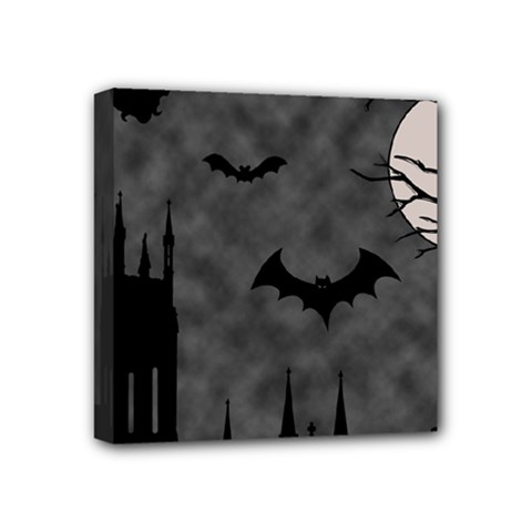 Halloween Background Halloween Scene Mini Canvas 4  X 4  (stretched) by Ket1n9