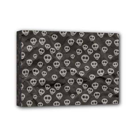 Skull Halloween Background Texture Mini Canvas 7  X 5  (stretched) by Ket1n9