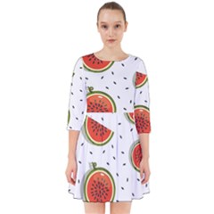 Seamless Background Pattern-with-watermelon Slices Smock Dress by Ket1n9