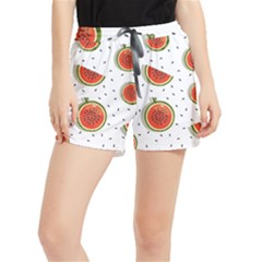 Seamless Background Pattern-with-watermelon Slices Women s Runner Shorts by Ket1n9