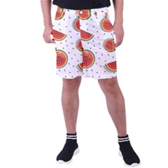 Seamless Background Pattern-with-watermelon Slices Men s Pocket Shorts by Ket1n9