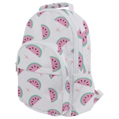 Fresh Watermelon Slices Texture Rounded Multi Pocket Backpack by Ket1n9