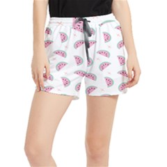 Seamless Background With Watermelon Slices Women s Runner Shorts by Ket1n9