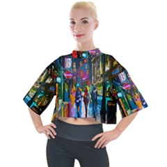 Abstract Vibrant Colour Cityscape Mock Neck T-shirt by Ket1n9