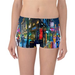 Abstract Vibrant Colour Cityscape Reversible Boyleg Bikini Bottoms by Ket1n9