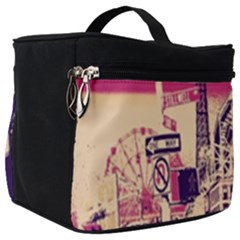 Pink City Retro Vintage Futurism Art Make Up Travel Bag (big) by Ket1n9