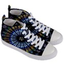 Stained Glass Rose Window In France s Strasbourg Cathedral Women s Mid-Top Canvas Sneakers View3