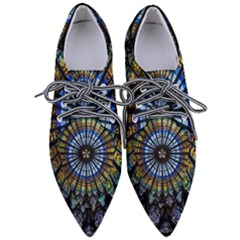 Stained Glass Rose Window In France s Strasbourg Cathedral Pointed Oxford Shoes by Ket1n9