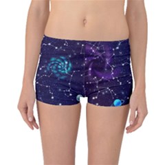 Realistic Night Sky Poster With Constellations Boyleg Bikini Bottoms by Ket1n9