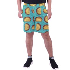 Taco Drawing Background Mexican Fast Food Pattern Men s Pocket Shorts by Ket1n9