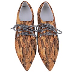 Bark Texture Wood Large Rough Red Wood Outside California Pointed Oxford Shoes by Ket1n9