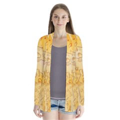 Cheese Slices Seamless Pattern Cartoon Style Drape Collar Cardigan by Ket1n9