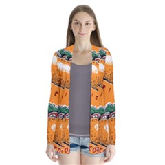 Seamless Pattern With Taco Drape Collar Cardigan by Ket1n9