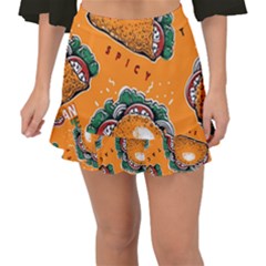 Seamless Pattern With Taco Fishtail Mini Chiffon Skirt by Ket1n9