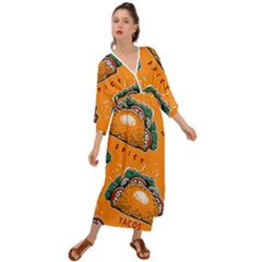 Seamless Pattern With Taco Grecian Style  Maxi Dress by Ket1n9