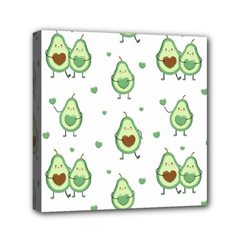 Cute Seamless Pattern With Avocado Lovers Mini Canvas 6  X 6  (stretched) by Ket1n9