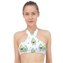 Cute Seamless Pattern With Avocado Lovers High Neck Bikini Top View1