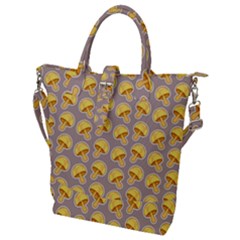 Yellow Mushroom Pattern Buckle Top Tote Bag by Ket1n9