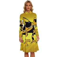 Georgia Institute Of Technology Ga Tech Long Sleeve Shirt Collar A-line Dress by Ket1n9