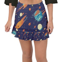 Space Galaxy Planet Universe Stars Night Fantasy Fishtail Mini Chiffon Skirt by Ket1n9