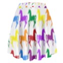 Colorful Horse Background Wallpaper High Waist Skirt View2