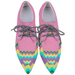 Easter Chevron Pattern Stripes Pointed Oxford Shoes by Hannah976