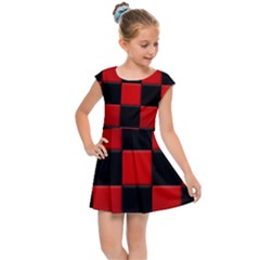 Black And Red Backgrounds- Kids  Cap Sleeve Dress by Hannah976