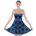 Blue Bee Hive Pattern Strapless Bra Top Dress View1