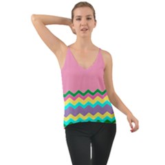 Easter Chevron Pattern Stripes Chiffon Cami by Hannah976