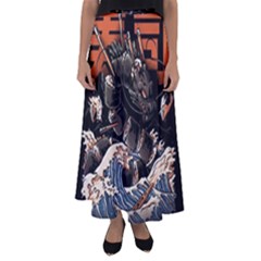 Sushi Dragon Japanese Flared Maxi Skirt by Bedest