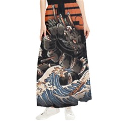 Sushi Dragon Japanese Maxi Chiffon Skirt by Bedest