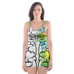 Brain Mind Psychology Idea Drawing Skater Dress Swimsuit by Ndabl3x