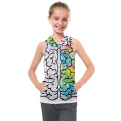 Brain Mind Psychology Idea Drawing Kids  Sleeveless Hoodie by Ndabl3x