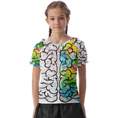 Brain Mind Psychology Idea Drawing Kids  Frill Chiffon Blouse by Ndabl3x