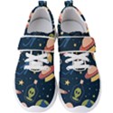 Seamless Pattern With Funny Alien Cat Galaxy Men s Velcro Strap Shoes View1