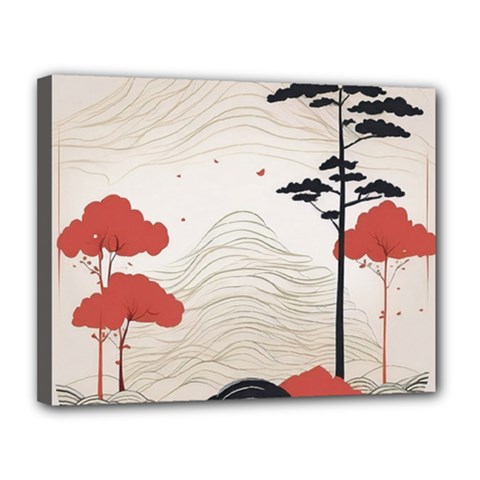 Japanese Nature Spring Garden Canvas 14  X 11  (stretched) by Ndabl3x