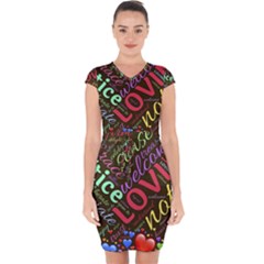 Loving Practice Agape Heart Capsleeve Drawstring Dress  by Paksenen