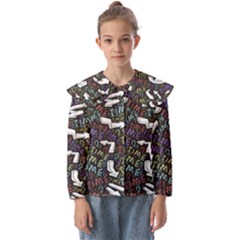 Mental Emojis Emoticons Icons Kids  Peter Pan Collar Blouse by Paksenen